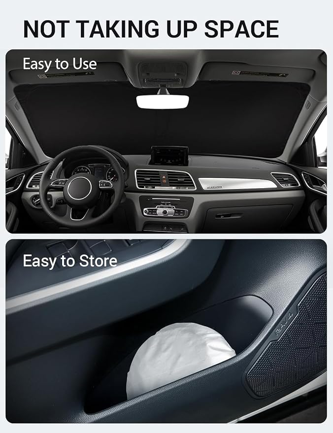 Proadsy 2026 Upgrade Windshield Sun Shade Custom Fit 2013-2018 Audi Q3 Foldable - Image 9