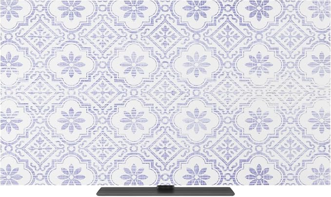 Vintage Damask Purple Floral Indoor TV Cover, Elastic TV Screen Protector by Unknown