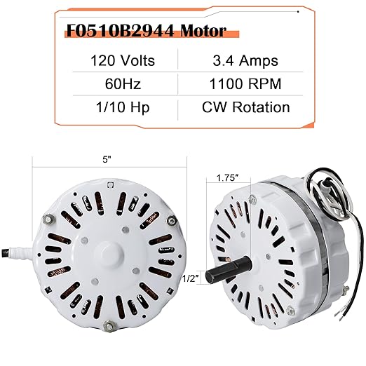 Hiorucet F0510B2944, F0510B2705 Power Attic Vent Fan Motor Replacement - Image 3