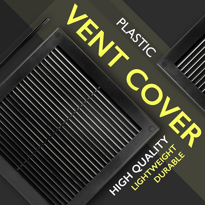 10 x 10 Inch Black Air Vent Cover – Plastic Square Air Vent Grill Cover - Image 6