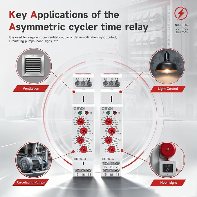 Asymmetric Cycle Timer 2SPDT Relay 16A AC230V Electronic Repeat Relay - Image 7