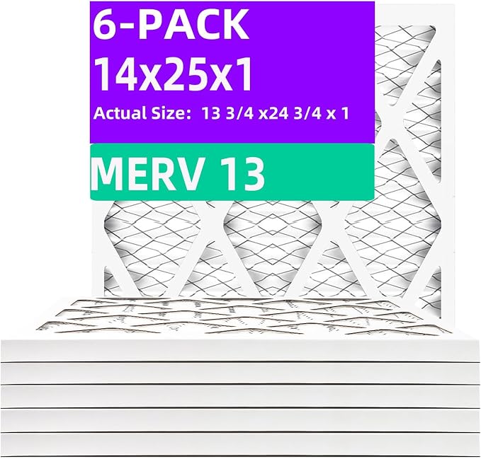14x25x1 MERV 13 Pleated Air Filter MPR 1900 & FPR 10, Furnace Air Filters by Qingzhug