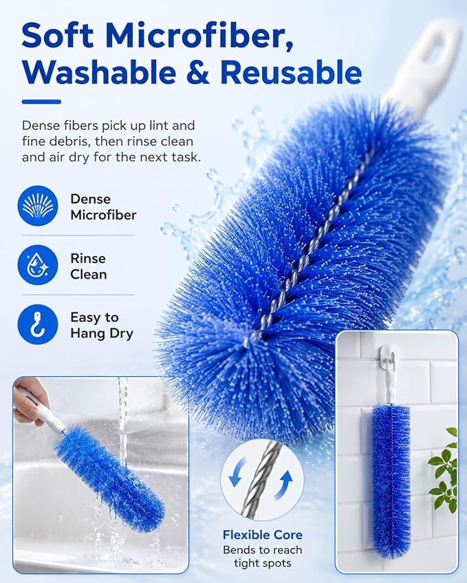 Bendable Microfiber Head Reusable Dust Remover Fan Cleaning Brush Flexible - Image 6
