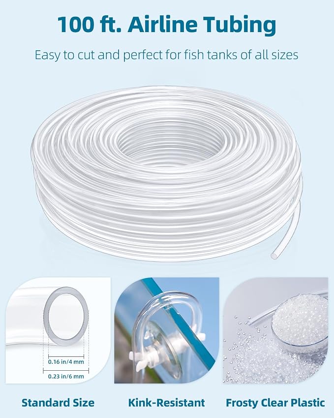 Pawfly 100 Feet Fish Tank Airline Tubing, Aquarium Tubing, Aquarium Air Pump - Image 4