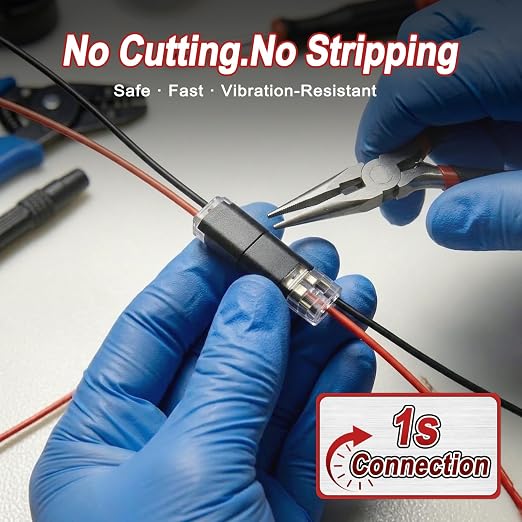 50Pcs Standard Quick Connect Wire Connectors – No Stripping Double Wire Plug in - Image 2