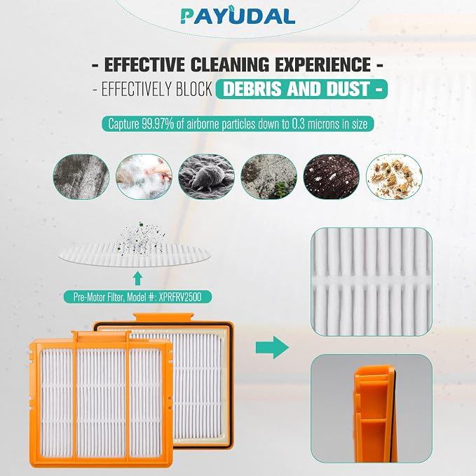 6 Pack Pre-Motor HEPA Filter Replacement Parts Kit - Image 4