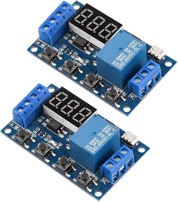 2pcs 5V Micro USB Timer Relay DC 6-30V Programmable Cycle Delay Timer Switch by FORIOT