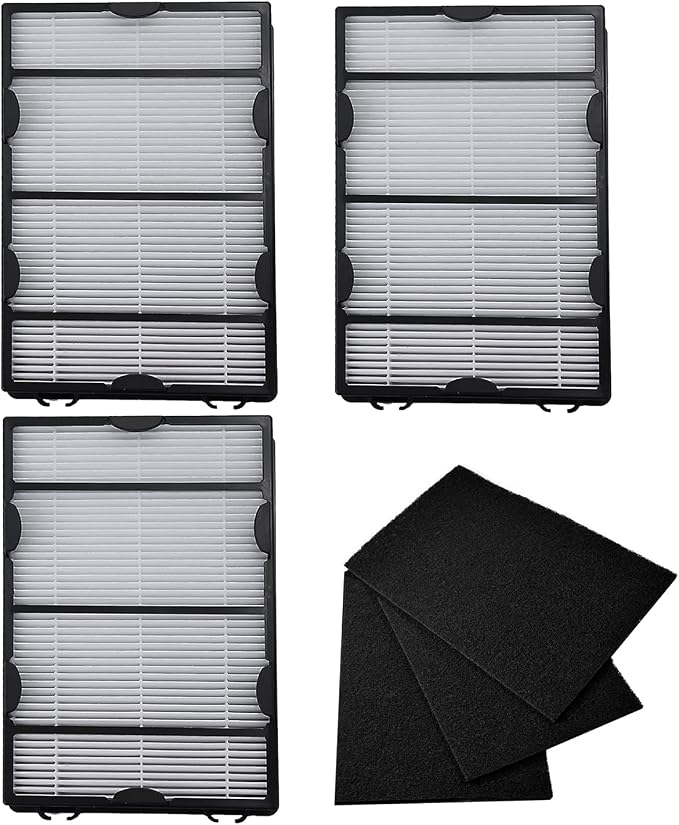 3 Packs HAPF600 Air Filter Replacement + 3 Packs Carbon Filter Replacement by Anxingo