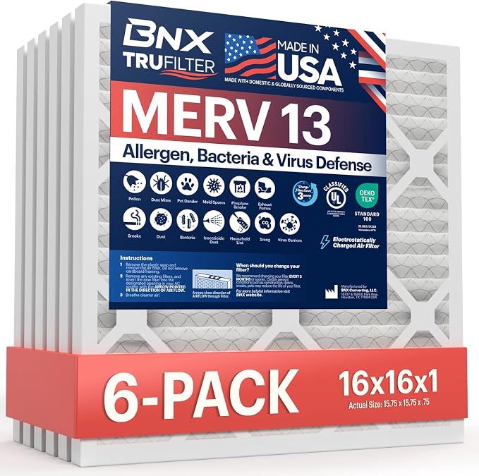 BNX TruFilter 16x16x1 Air Filter MERV 13 by BNX
