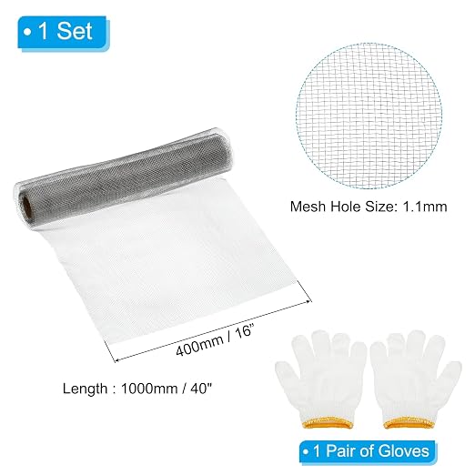 PATIKIL 40" L x 16" W Woven Wire Mesh, 20 Mesh 304 Stainless Steel Air Vent - Image 2