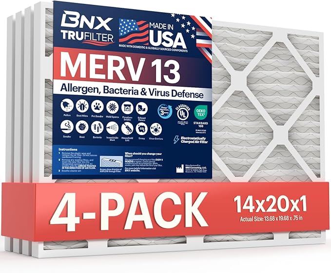 BNX TruFilter 14x20x1 Air Filter MERV 13 by BNX