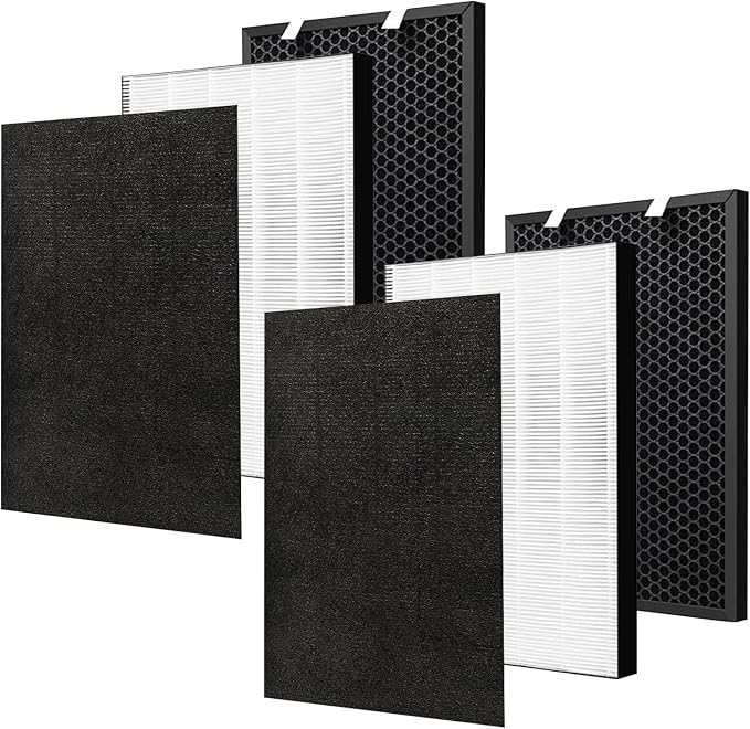 2 Sets Air220 Air320 Replacement Filter Compatible - 3 in 1 Pleated + by ADDFRESH