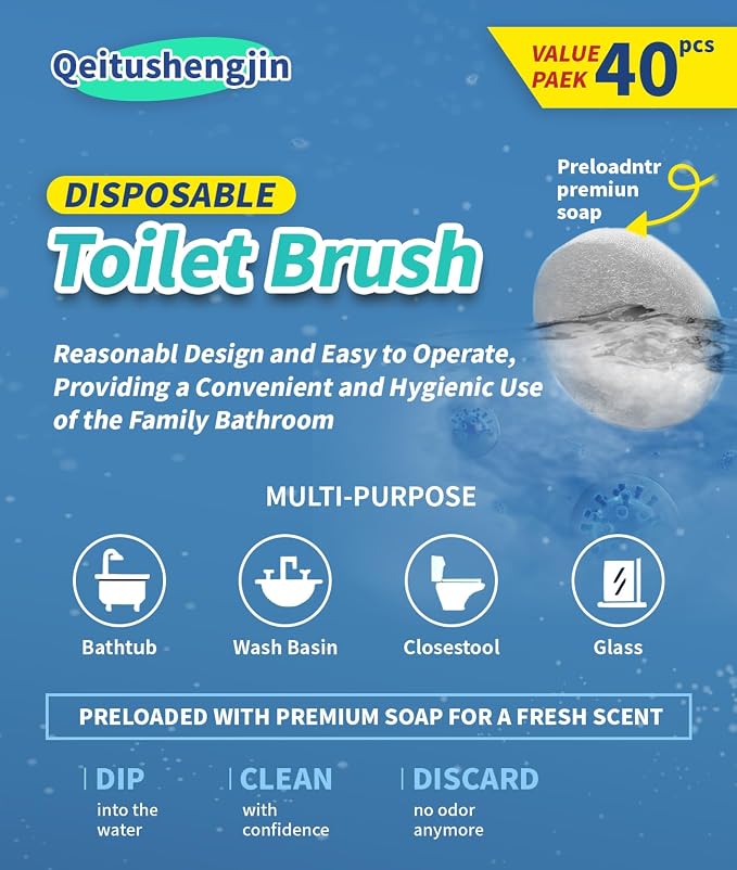 Pack of 40 Disposable Toilet Brush Refills, Designed Exclusively - Image 4