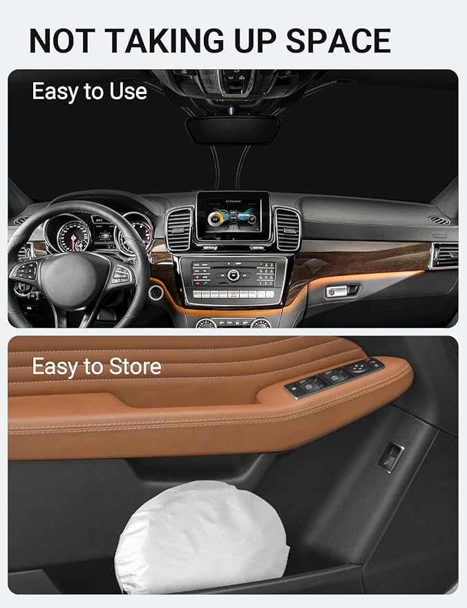 Proadsy 2026 Upgrade Front Windshield Sunshade Foldable Sun Shade Sun Visor - Image 9