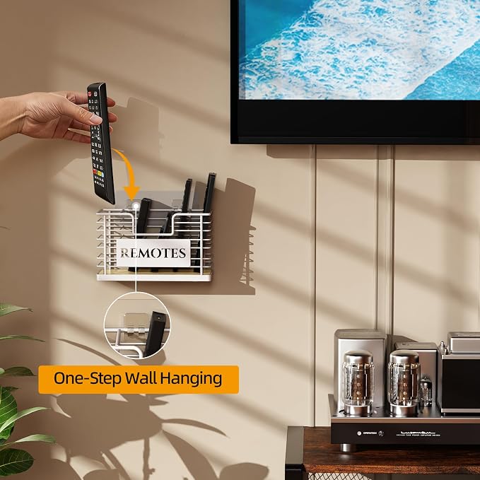 Remote Control Holder, 5-Slot TV Remote Holder Wall Mount, Universal Remote - Image 3