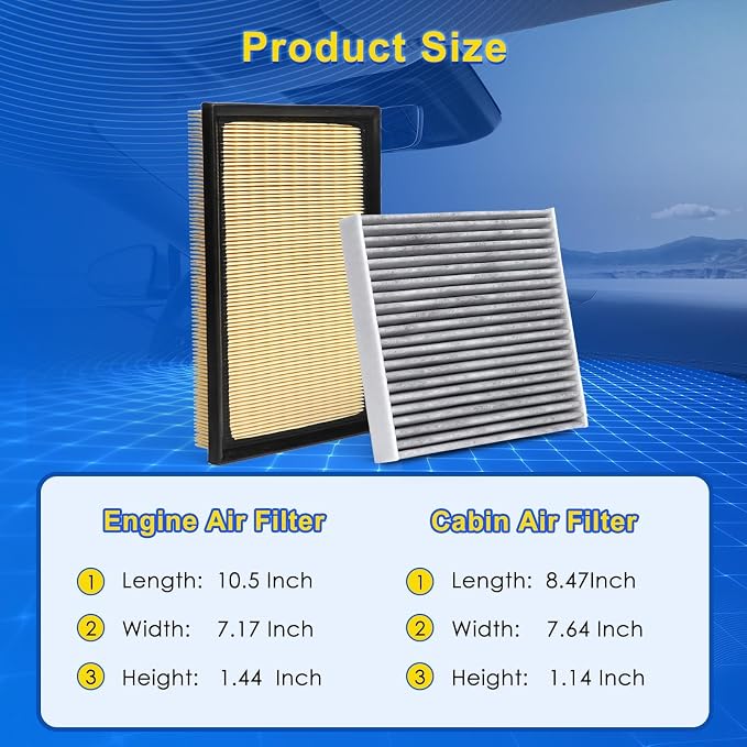 Cabin & Engine Air Filter Kit for 2012-2017 Camry 2.5L - Image 3