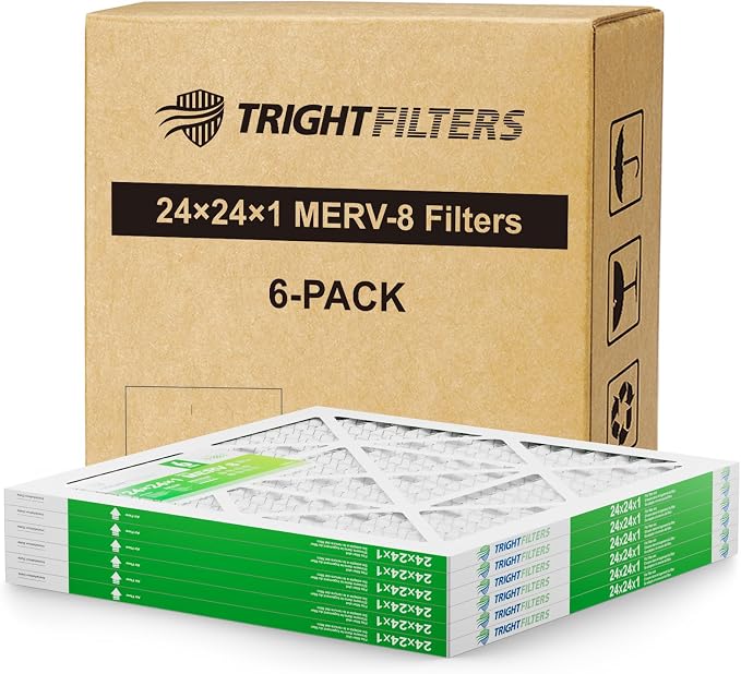 24x24x1 Air Filter 6 Pack, Durable MERV 8 Pleated Home HVAC AC Furnace Filters - Image 9