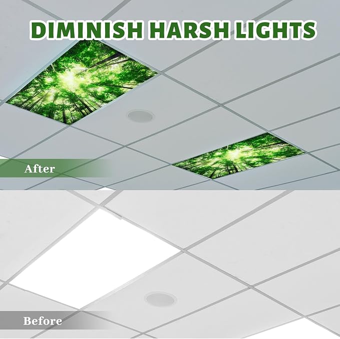 Funtery 10 Pack Magnetic Fluorescent Light Covers, 4 x 2 ft Ceiling Light - Image 6