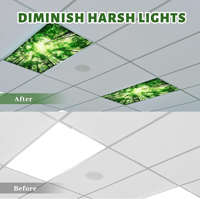 Funtery 10 Pack Magnetic Fluorescent Light Covers, 4 x 2 ft Ceiling Light - Image 6