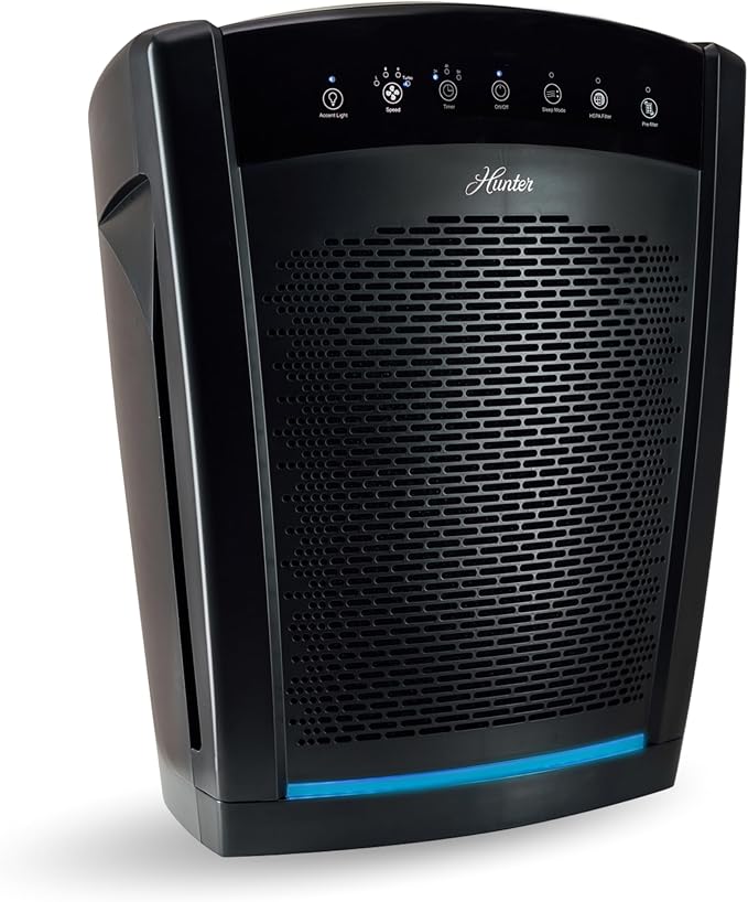 Hunter HP850 Air Purifiers for Home Large Room and Bedroom. True HEPA Air by HunterFanCompany