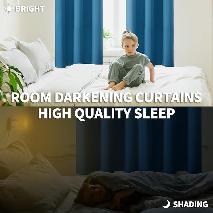 BGment Blackout Curtains - Grommet Thermal Insulated Room Darkening Bedroom and Living Room Curtains, Set of 2 Panels (52 x 95 Inch, Steel Blue)