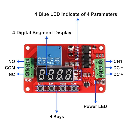 2pcs DC 12V FRM01 Timer Delay Relay Module Multifunction Infinite Loop Timing - Image 5
