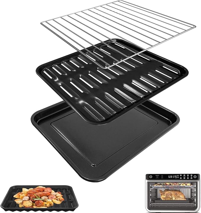 GWY 3PCS Air Fryer Grill Pan Basket Wire Rack Set by GWY