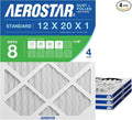 Aerostar 12x20x1 MERV 8 High Efficiency Pleated Air Filter, Electrostatic AC by AirFiltersDelivered