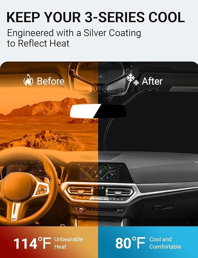 Proadsy 2026 Upgrade Front Windshield Sun Shade Foldable Sunshade Protector - Image 3