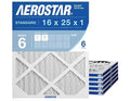Aerostar 16x25x1 MERV 6 Pleated Air Filter, AC Furnace Air Filter, 6 Pack by AirFiltersDelivered