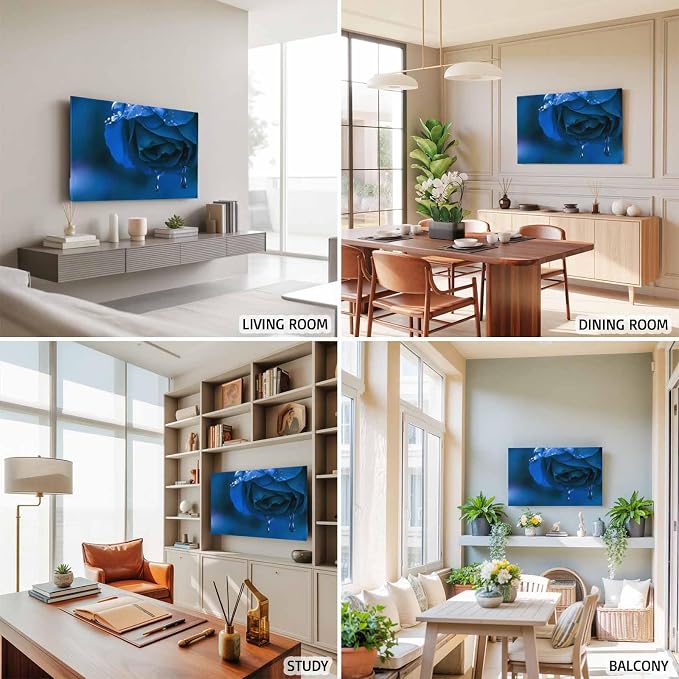 Watercolor Blue Rose Indoor TV Cover, Elastic TV Screen Protector Minimalist - Image 5