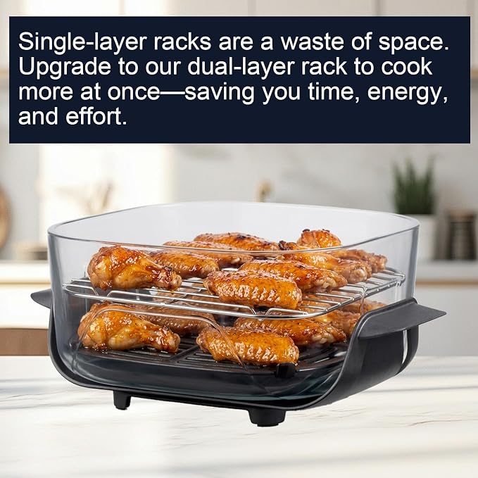 2PCS Crisper Rack for Ninja Crispi Air Fryer FN101, Wire Rack for COSORI - Image 3