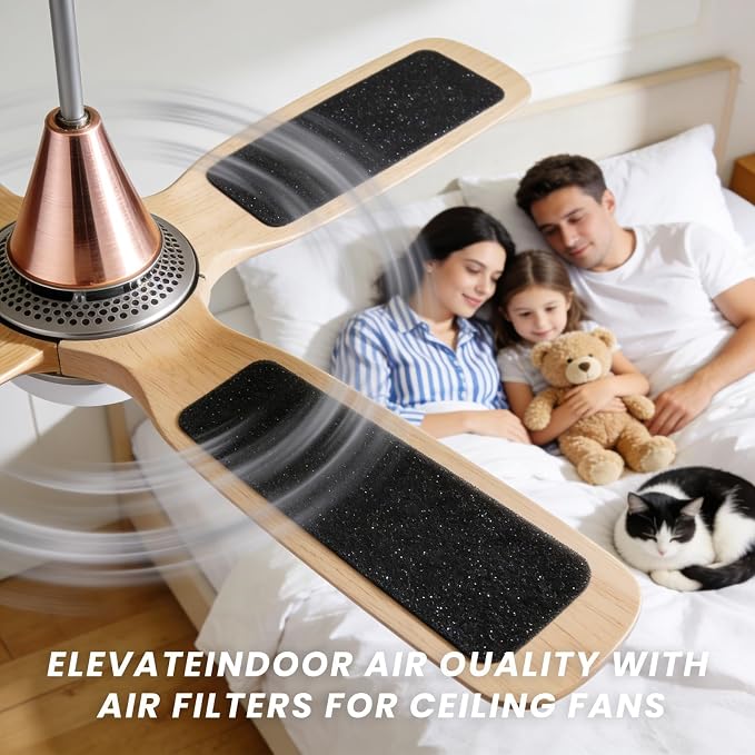 20pcs Ceiling Fan Filters for Blades, 9.9" X 3.4" Activated Coconut Carbon Air - Image 8