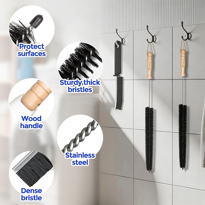 Holikme 3 Pcs Dryer Vent Cleaner Kit, 304 Stainless Steel Replacement Lint Brush - Image 5