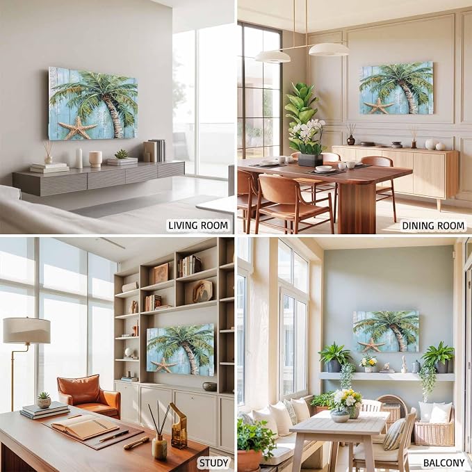 Summer Coconut Tree Starfish Indoor TV Cover, Elastic TV Screen Protector - Image 5