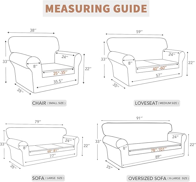 Easy-Going 100% Waterproof Dual Couch Cover, Stretch Jacquard Sofa Slipcover, Leakproof Furniture Protector for Kids, Pets, Dog and Cat (Sofa, Black)