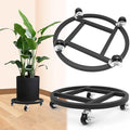 2 Pack Metal Plant Caddy with Wheels, Plant Stand with 360° Lockable Casters by RIDSENIA