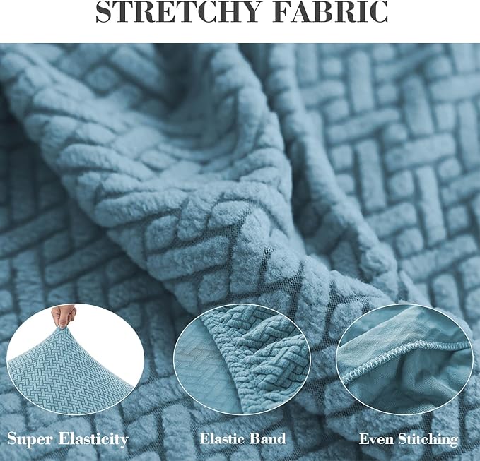 Sofa Covers Couch Covers for Sofa Pet Friendly Couch Cushion Covers Universal Sofa Covers Washable Stretch Slipcovers for Sectional Sofa (Texture Sea Blue,Headrest Cover)
