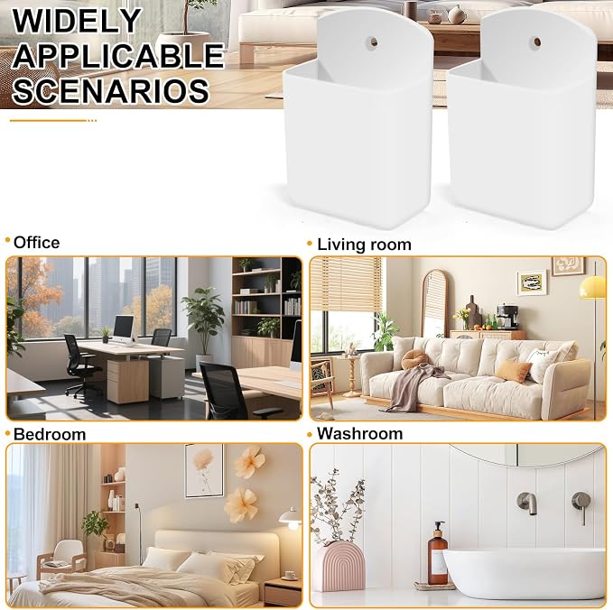 2 PCS Self Adhesive Remote Holder Wall Mount Control Holders Small Wall Mounted - Image 6