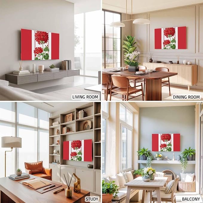Spring Summer Flowers Geranium Indoor TV Cover, Elastic TV Screen Protector Red - Image 5