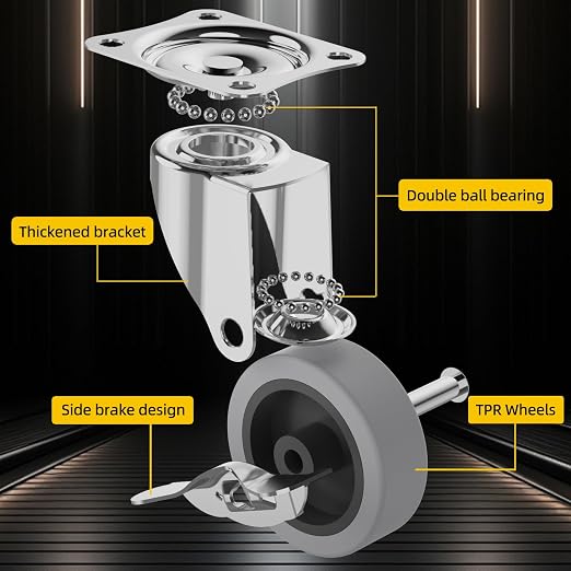 3 Inch Caster Wheels, Casters Set of 4, Heavy Duty Casters - Image 6
