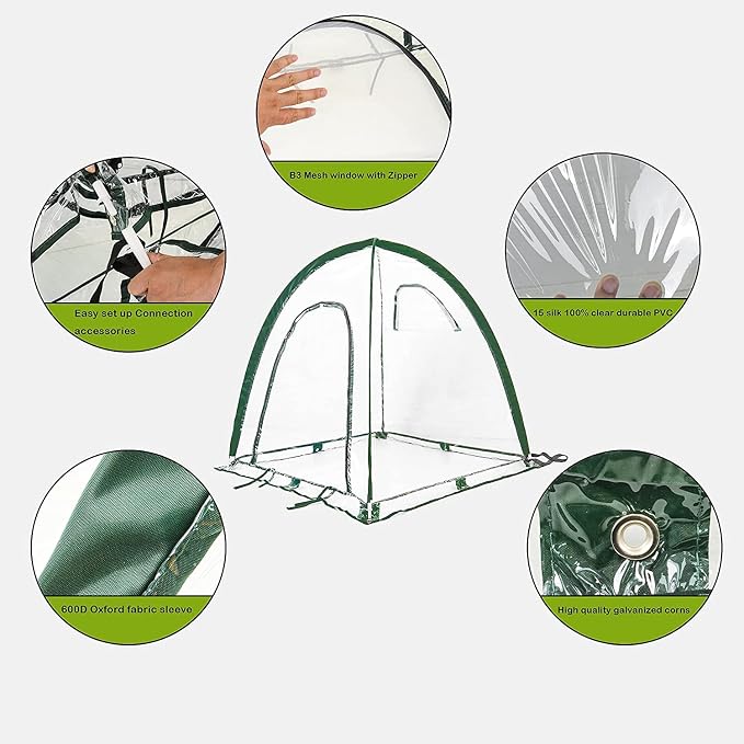 porayhut Pop Up Greenhouse Cover Flower House, Mini Gardening Plant Sunshine - Image 6