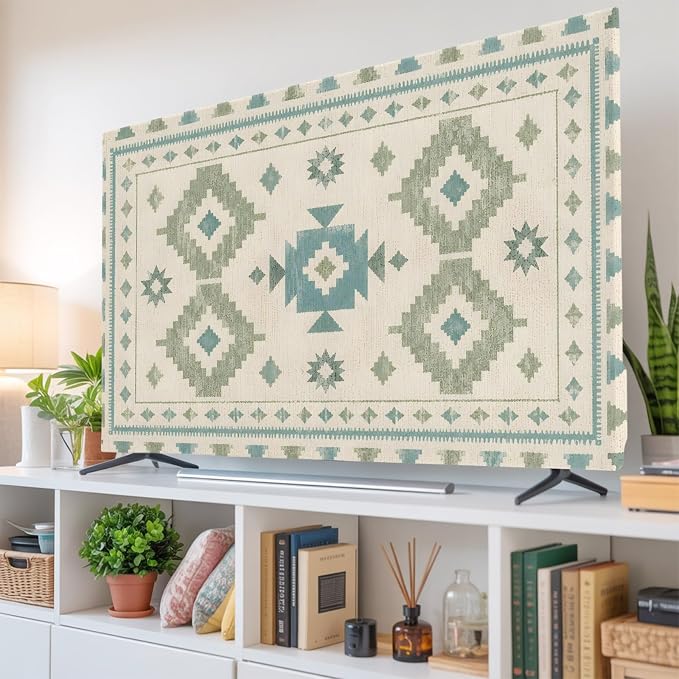 RetroTribal Geometric Southwestern Indoor TV Cover, Elastic TV Screen Protector - Image 6