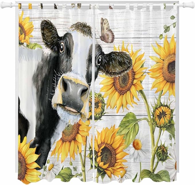 Retro Farmhouse Floral Living Room Curtains 84 Inch Length, Window Curtains Tab by Unknown