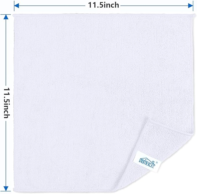 HOMEXCEL White Microfiber Cleaning Cloth, 8 Pack Cleaning Towels - Image 2