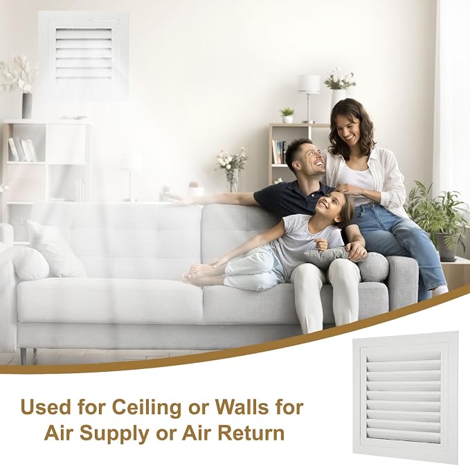 PATIKIL 14" x 14" Aluminum Return Grille, Return Air Vent Cover Linear Bar - Image 5