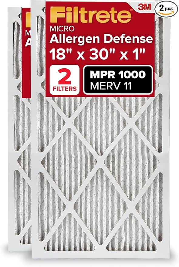 Filtrete 18x30x1 AC Furnace Air Filter, MERV 11, MPR 1000, Micro Allergen by Filtrete