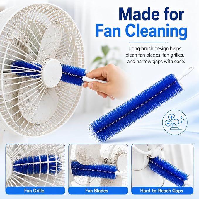 Fan Cleaning Brush, Bendable Microfiber Head, Reusable Dust Remover, Fan - Image 4