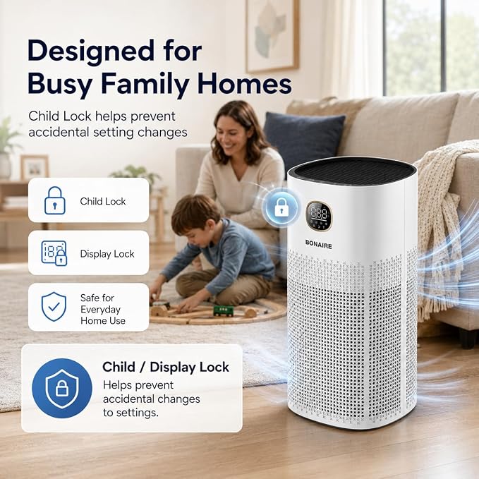 Bonaire Air Purifier for Home | for Large Rooms up to 3600 sqft | 3-in-1 HEPA13 - Image 5