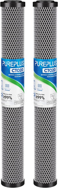 PUREPLUS 5 Micron 20" x 2.5" Whole House CTO Carbon Sediment Water Filter by PUREPLUS